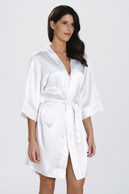 Braut -Bademantel white